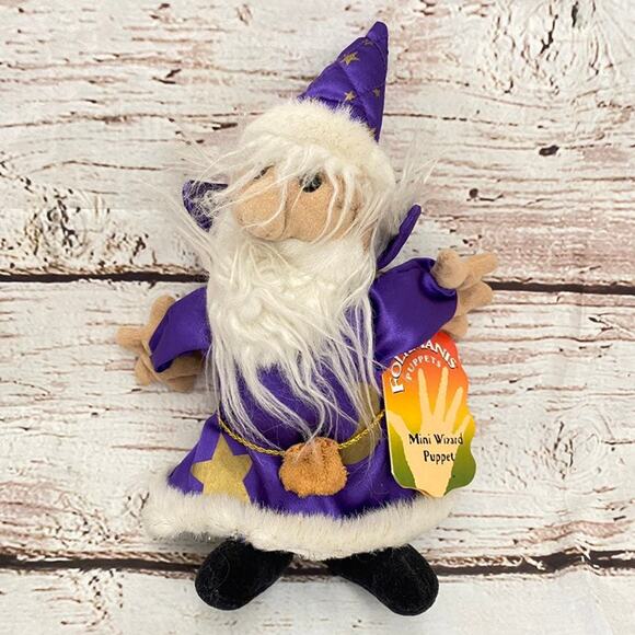 FOLKMANIS Vintage Wizard Hand Puppet 9” - Picture 1 of 5